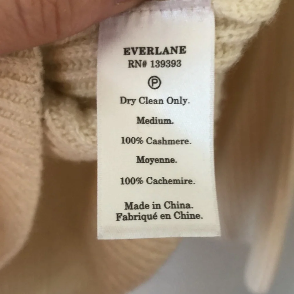 Everlane ivory cashmere sweater size medium - Picture 3 of 6